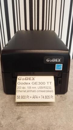 GODEX GE300 TT VONALKDNYOMTAT 203DPI,108MM,USB/RS232 ETHERNET,LLTHAT CIMKERZKEL